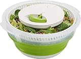 Emsa Centrifugadora de Lechuga 4 L, Diseño Plegable Ahorra Espacio, Base Antideslizante, Sistema de Cinta Eficiente, Fácil Limpieza, Ideal Uso Diario, Segura y Estable, Verde, 512992