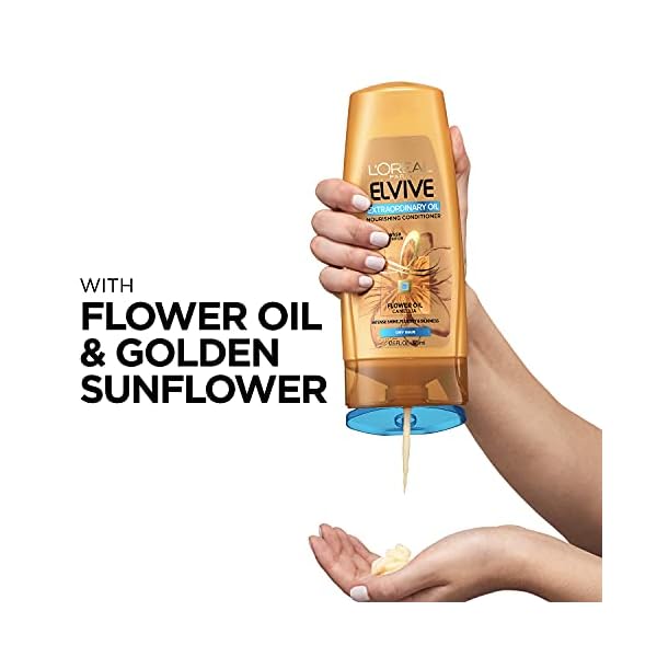 L'Oreal Paris Elvive Extraordinary Oil Nourishing Conditioner, for Dry or Dull Hair, Conditioner with Camellia Flower Oils, for Intense Hydration, Shine, and Silkiness, 28 Fl; Oz