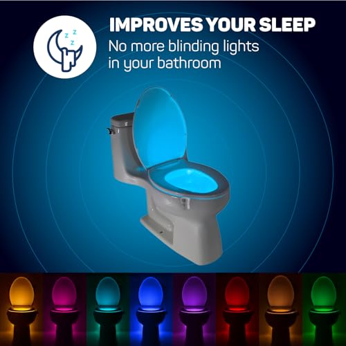 ToiLight The Original Toilet Bowl Night Light. Motion Sensor Fun Cool Bathroom Accessory. Home Gadget for Men, Women. Gifts for Men Dads Fathers Day Christmas. Funny Novelty Birthday Present - Image 2
