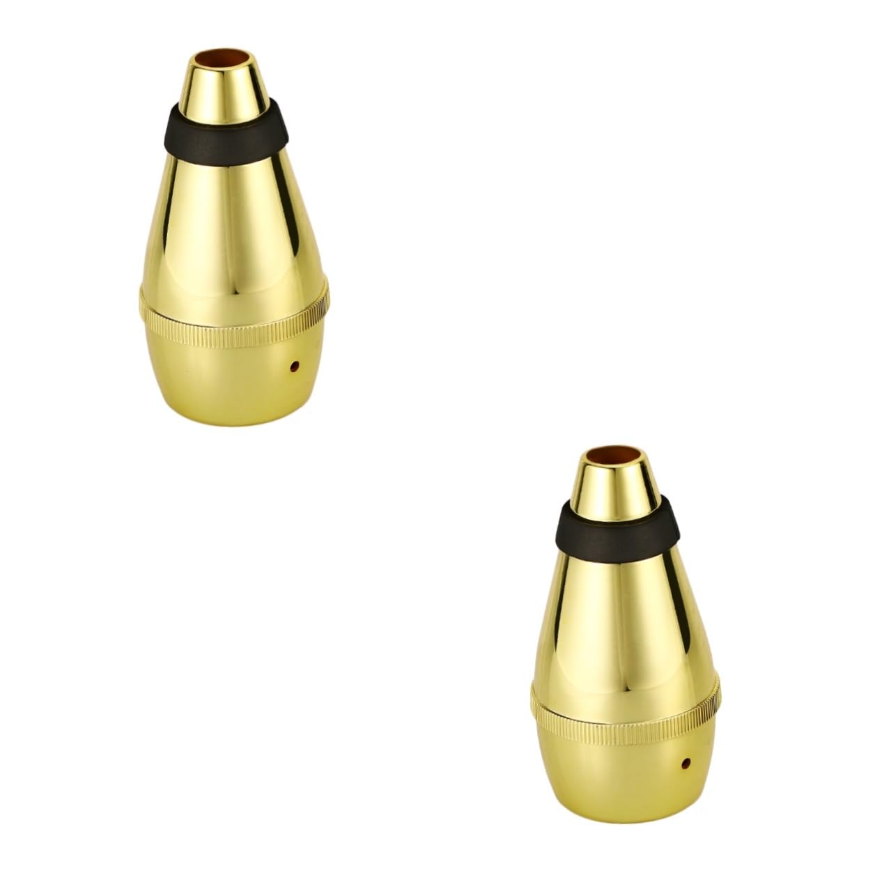 Totority 2pcs Mute for Practice Trumpet Sturdy Wear-resistant and Waterproof Bright Golden Finish
