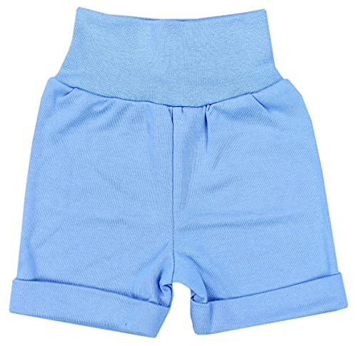 TupTam Unisex Baby Pumphose Sommershorts Baumwolle 5er Pack, Farbe: Gerades Bein/Blau Grau Grün, Größe: 86/92