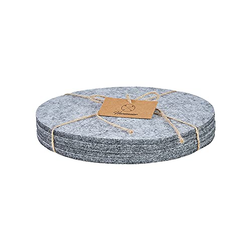 Hansmeier Filzuntersetzer rund - Hellgrau - 20cm - 4er Set - praktisch...