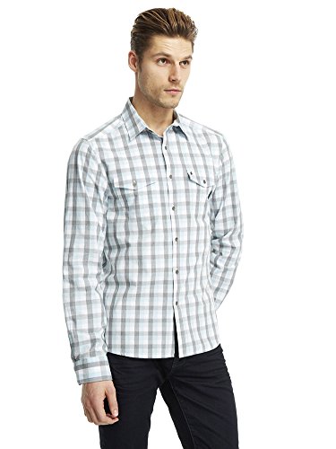 Kenneth Cole Men's Long-Sleeve Check Elbow Patch Shirt