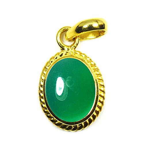 Colgantes chapados en oro con piedras preciosas naturales y ónix verde para hombre