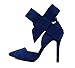 Z&L Fashion Women's Pointy Toe High Heel Stiletto Big Bow Pumps Blue Size 8