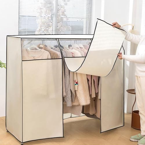 Clothes Bags for Storage Hanging, Garment Rack Cover Only, Double Zippers at Front and Back, X-Shaped Clothing Set(200x52x120cm/79x21x47in)4
