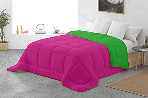 Energy Colors Textil - Hogar Relleno, Edredón nórdico Bicolor/Reversible 350 gr (Morado - Verde, Cama 150)