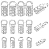 Beebeecraft 1 Box 30Pcs Cord End Caps 925 Sterling Silver Plated Tube Crimp Beads Rope Ends Tips Terminators Cord Finding for Jewelry Making Bracelet Necklaces Leather Cord Tassels Keychain Bag Crafts