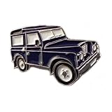 Style : pin's en émail bleu style Landrover 4x4 avec fermoir papillon à l'arrière