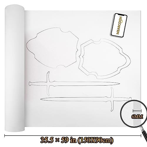 Image of MEARCOOH EVA Foam Cosplay White 6mm Thick (1mm to 20mm) Large 35.5 inch x 59 inch Sheet Premium High Density 86 kg /m3 for Cosplay, Crafts Projects