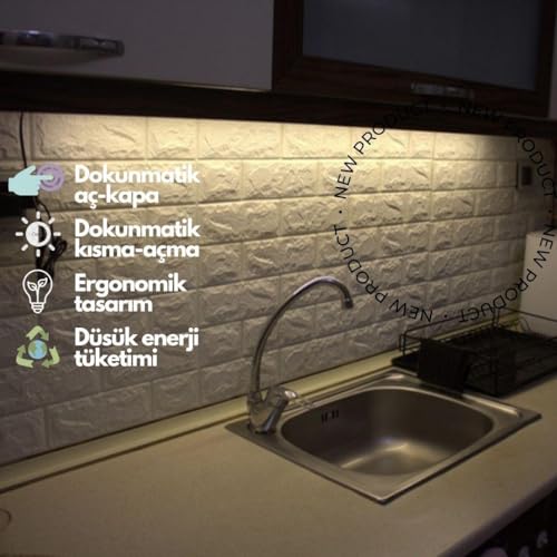 Dokunmatik 120cm Dim Edilebilir Tak Çalıştır Led Işık Mutfak, Dolap, Tezgah Altı, Duvar Dekoratif GeceLamba (GÜNIŞIK)