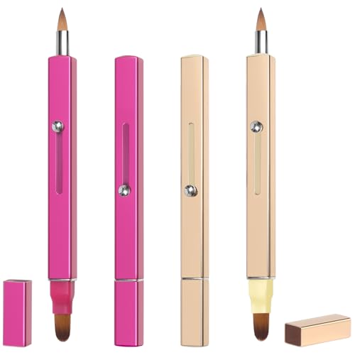Pinceau à Lèvres Rétractable, Application de Rouge à Lèvres (Rose + Gold)