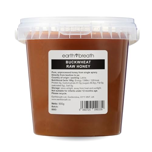 Earthbreath Buckwheat Raw Honey 900g–100% Raw & Natural – Sustainably Harvested – Rich in Natural Goodness – No Artificial Additives