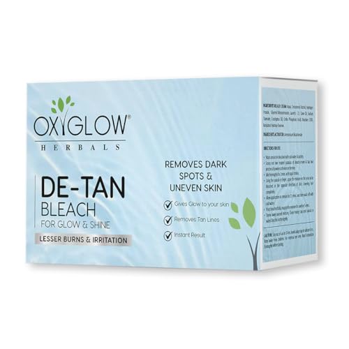 OxyGlow Herbals D-Tan Bleach Cream for Tan Removal,Skin Brightening,Skin Toning & Softening,Moisturization,Remove Dark Spot & Uneven Skin (300G)