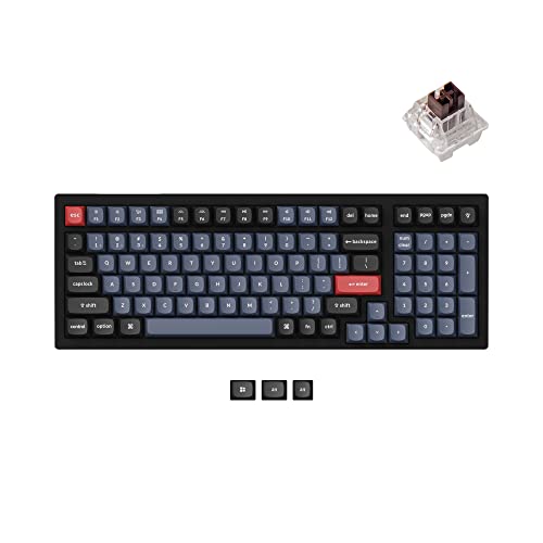 Image of Keychron K4 Pro Custom Wireless Mechanical Keyboard, 96 Keys Hot-swappable QMK /VIA Programmable Macro with K Pro Brown Switch RGB Backlit Compatible Mac Windows Linux - Black