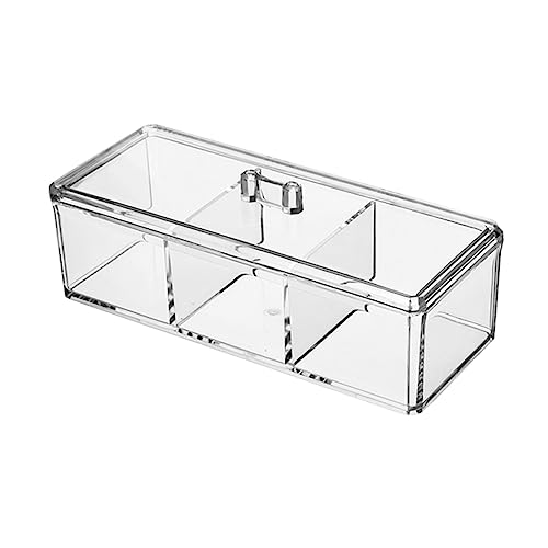 Healeved Caja de Almacenamiento de Joyas de Acrílico Simple de Plástico Transparente para Cosméticos con Tapa Caja de Almacenaje de Acrílico