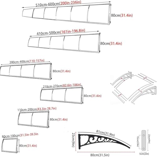 Toldo para puerta exterior resistente a la intemperie con panel de patio 8