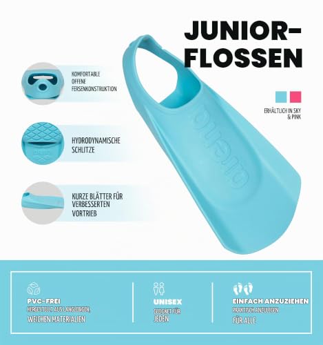 Arena Kinder Junior Schwimmflosse, Sky, 30-31 – Ansicht 3