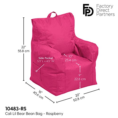 Factory Direct Partners 10483-Rs Cali Little Bear Sack Bean Bag Chair, Dirt-Resistant Coated Oxford Fabric - Raspberry #TOP2