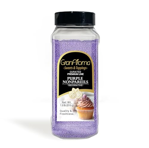 GranAroma Purple Nonpareils, Decorative Sprinkles, Cakes & Cookies, Bakery Staple