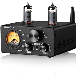 AIYIMA T9 200W Bluetooth Tube Amplifier,2.0/2.1 Stereo Home Audio Receiver | Class D Digital Power Amp with Retro VU Meter, PC-USB DAC Coaxial Optical RCA Inputs for Passive Speakers Bookshelf Setup