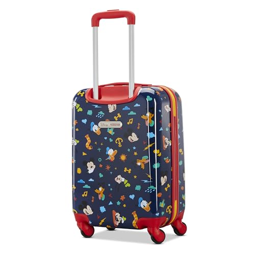 American Tourister Mickey Mouse Carry-On Luggage - Airline Approved, Durable Hardshell with Micky, Donald Duck, Pluto & Goofy - Roll Confidentially with Spinner Wheels & Colorful Adjustable Handle3