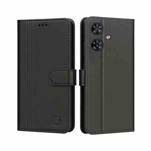 Image of AIBEX Shock Proof Flip Compatible for Motorola G54 / Motorola G64 5G Flip Cover Leather Finish | Inside TPU with Card Pockets | Wallet Stand | Complete Protection Flip Case- Black