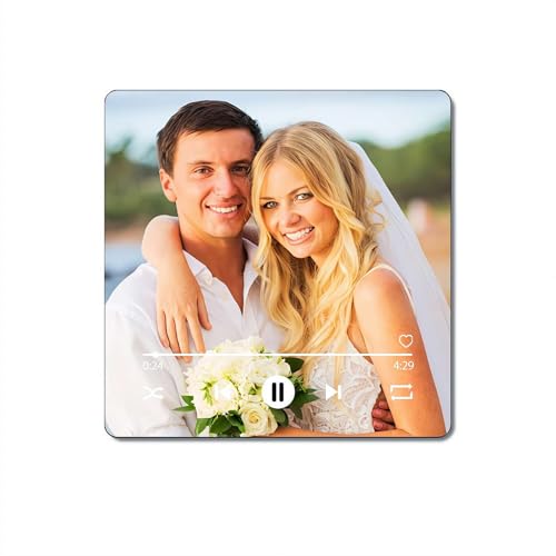 Imanes personalizados de música para nevera, imán de canción para refrigerador con foto, puede reproducir canciones, álbumes de fotos personalizados para refrigerador, regalos de aniversario de boda