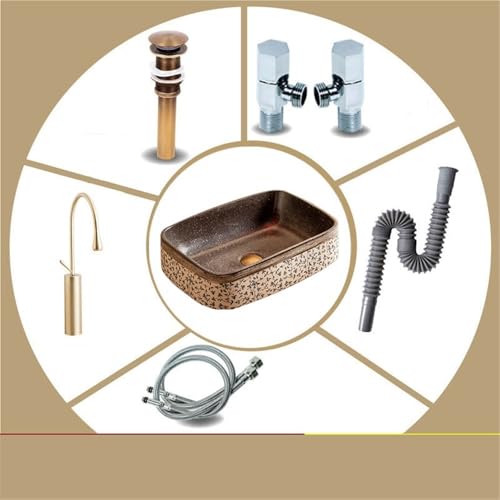 Lavabos de baño compactos para encimera que evitan salpicaduras exteriores 6