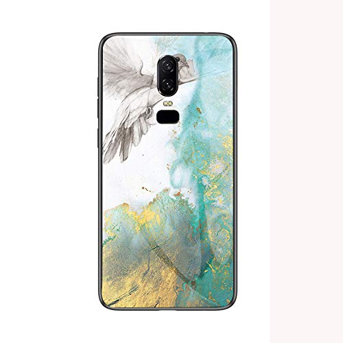 Jiajihua Cover Compatible with Oppo R17 CPH1879 【PC Panel+Tempering Glass+TPU Silicone】 3 in 1 Shockproof Phone Case Blue
