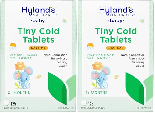 Image of Hyland's Baby Tiny Cold Tablets, Natural Relief of Runny Nose, Congestion, and Occasional Sleeplessness Due to Colds, 125 Quick-Dissolving Tablets (Pack of 2)
