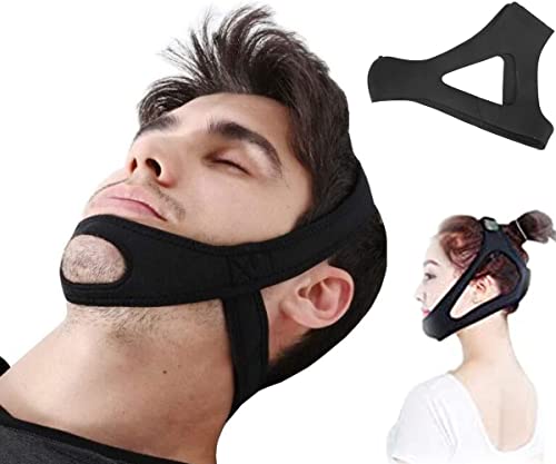 Orthèse anti-ronflement, correcteur élastique pour jugulaire - Noir