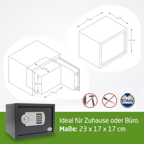 Amig – Tresor für zuhauser mit Code | Integrierte Sicherheitsbox | Stahl | Getarnt | Ideal für Zuhause | Schutz von Geld und wertvollem Schmuck | 35 x 25 x 25 cm