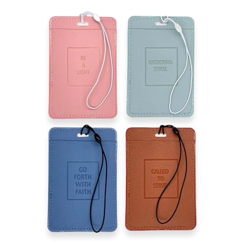 LDS Missionary Gifts for Her, for Him, Missionary Luggage Tags with Quotes, Mission Farewell Gifts (Set of Four/one of Each Style) or Choose one of Each.