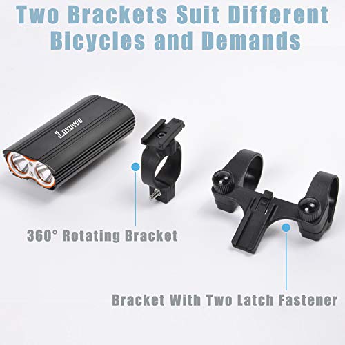 Luxuvee Lumière Vélo LED Rechargeable, Set d’Éclairage Vélo USB Avant et Arrière Ultra Puissant Lumineuses, Lampe Vélo Étanche IP65 pour Cyclysme VTT VTC Bicylette - Image 5