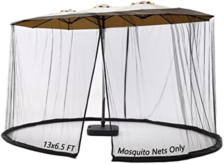Tiimmgaal Mosquito Neting for 13FT Patio Umbrella Neting Double Zipper Water Pipe Bottom Used and for Patio Interchangeable (13FT)
