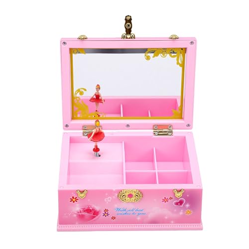 Karlak Joyero Musical Elegante Caja de Música Giratoria de Bailarina para Niñas Regalo Cumpleaños Plástico 1 Unidad (Caja del tesoro)
