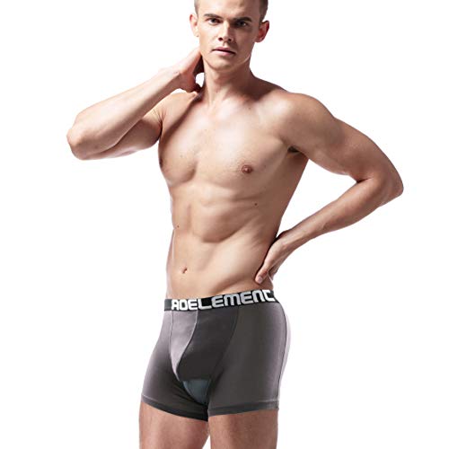 Ouruikia Men's Underwear Modal Boxer Briefs Breathable Separate Pouch Boxer Briefs with Functional Dul Fly3