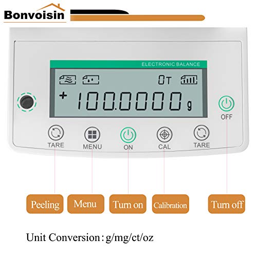 image for Bonvoisin Analytical Balance 120gx0.1mg Precision Lab Scale 0.0001g Di