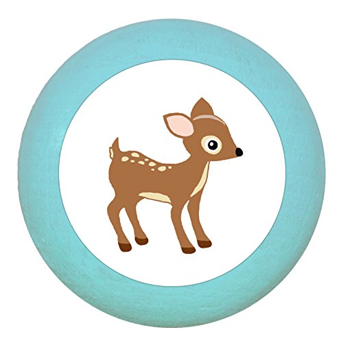 Maniglia per mobili con cervo, turchese chiaro, in...