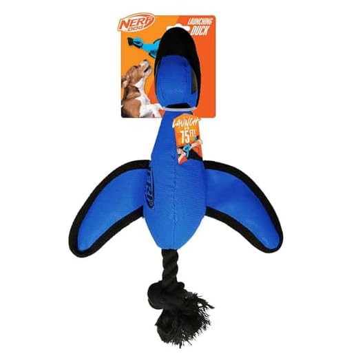 Nerf Dog Large Nylon Launching Duck with Interactive Design, Blue (3473)