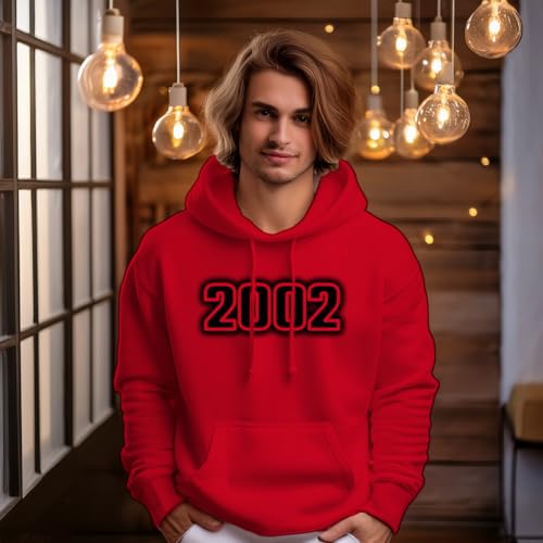 Sweat 2002 rouge unisexe le pull ample contre le froid automnal