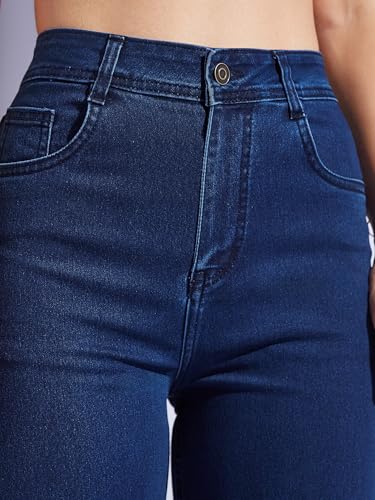 Image of Miss Chase Women's Wide-Leg High-Rise Regular-Length Stretchable Shaping Denim Jeans