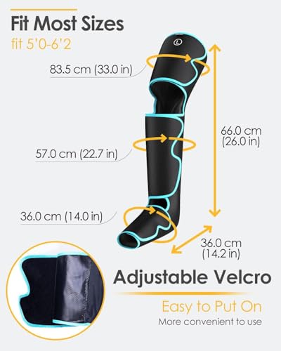 Massaggiatore Per Gambe Con Calore E Compressione D'aria, Massaggio Per Polpacci E Cosce Per Circolazione E Sollievo Dal Dolore, Dispositivo Di Compressione Sequenziale Per Gambe Gonfie, 3 Intensità 6 - 6