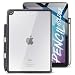 TineeOwl iPad 9.7 Case with Pencil Holder, Hybrid Transparent Back Cover, Slim and Thin, 2018/2017 9.7 inch, Compatible with Smart Cover (Black/Clear)