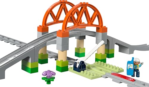 Image of LEGO DUPLO Town Train Bridge and Tracks Expansion Set 10426 Building Blocks Toys for 2+ Gift for Boys and Girls