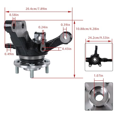 Thomletha Front Left Steering Knuckle and Wheel Bearing Hub Set Replacement for Nissan Versa 2013-2019 BR935009LK by Thomletha - Used condition - Image 2