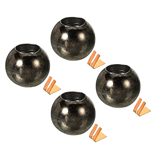 Image of MECCANIXITY Pull Cord Tassels Window Blind Extender Chain Drop Knobs Ball Pull Ends Black, for Curtain Blinds Shades Light Ceiling Fan Pull Switch, Pack of 4