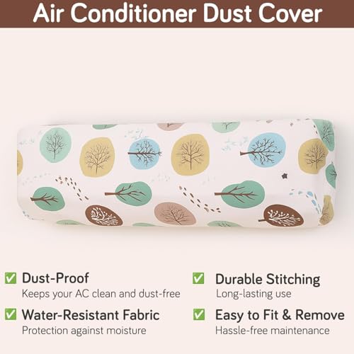 Image of HOKIPO Air Conditioner Cover for 2 Ton Split AC | Fits AC Units upto Size 110x33x31 cm | Dustproof, Waterproof & Washable Indoor Unit Cover | Nature Trees (NEW2-D2-AR5874)