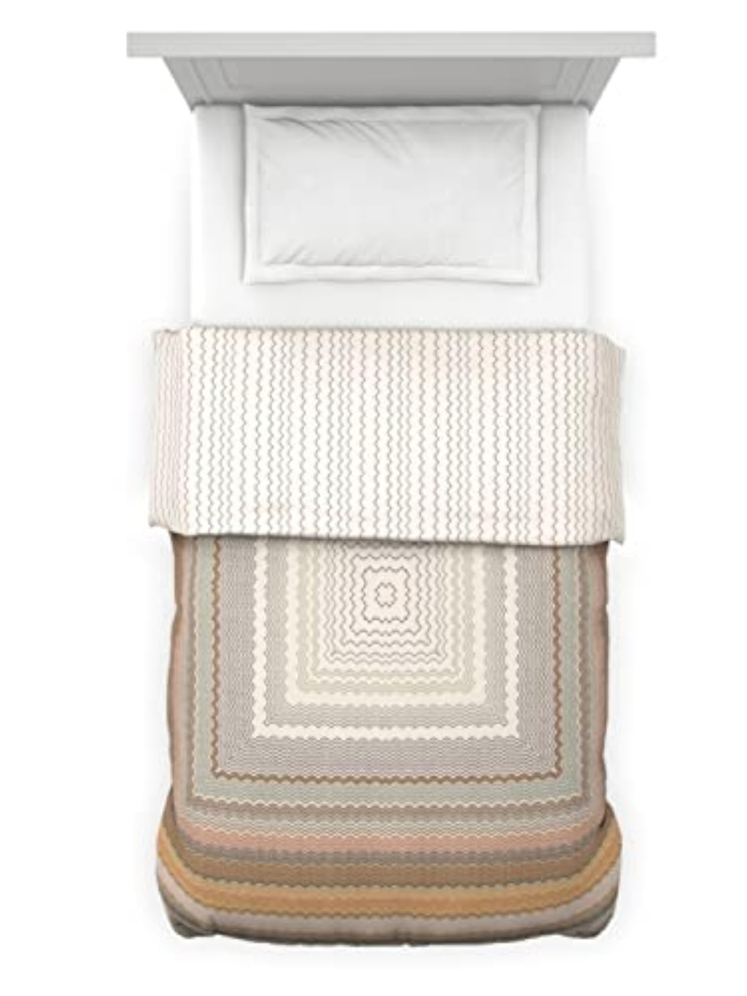 Brown Geometric Cotton Reversible Single Dohar